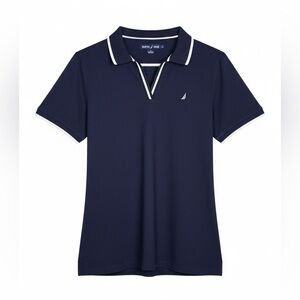 NAUTICA JEANS Women’s Striped Collared Sporty Golf Polo
